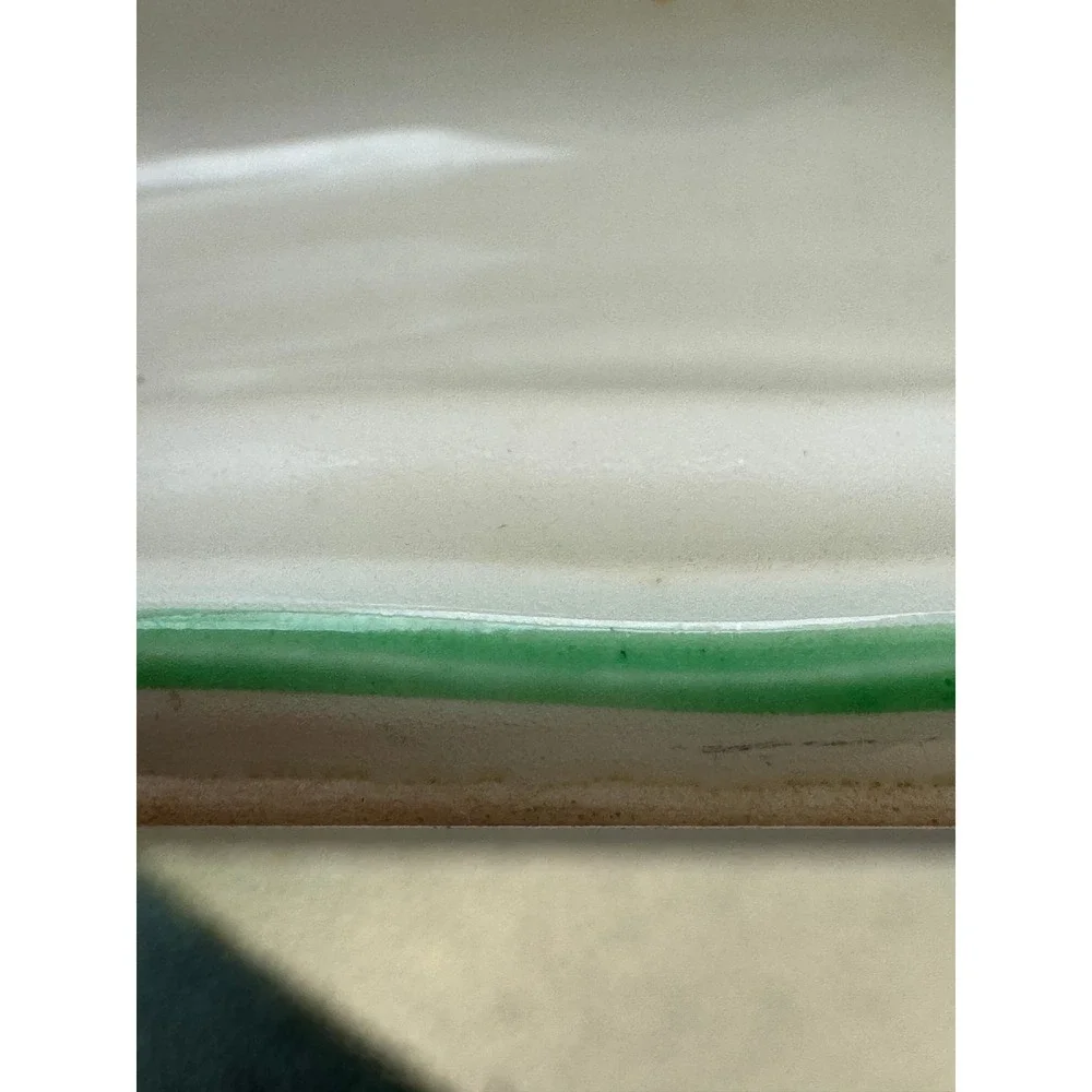 Rosenthal Germany Continental Green Floral Footed Serving Bowl Vintage Porcelain